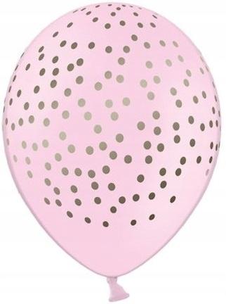 Balony Różowy W Złote Kropki, 30 Cm, 1 Szt.