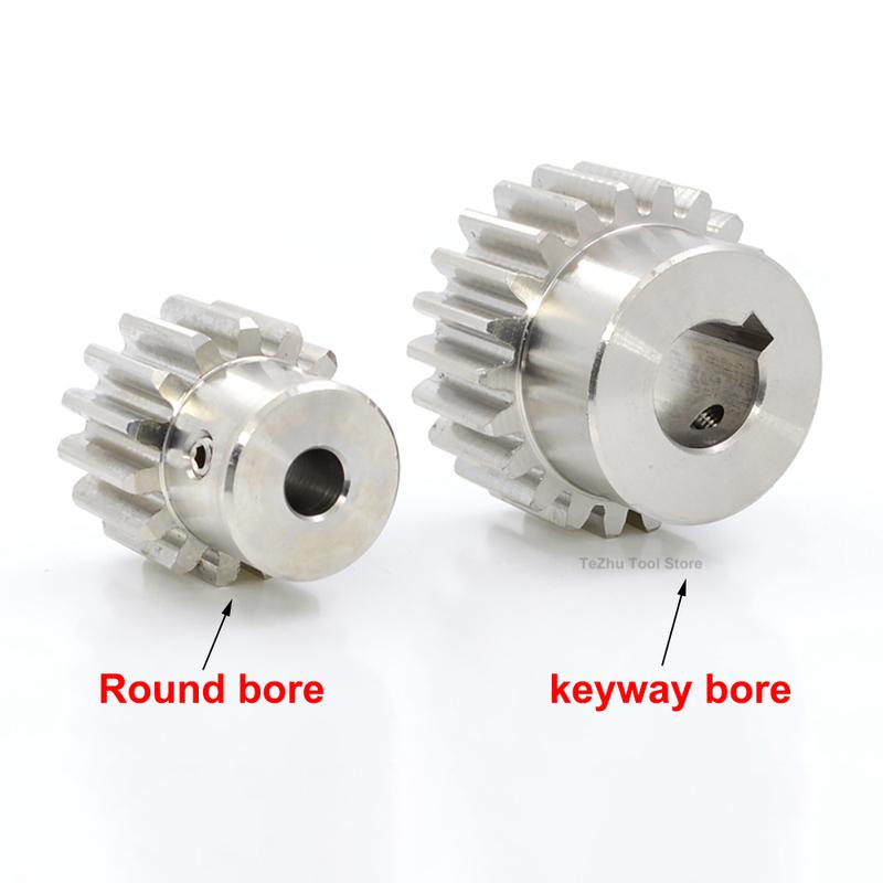 1Pcs 2M 12T-30T Pinion Spur Gear 304 Stainless Steel 2 Mod 12 Teeth-30 Teeth Motor Metal Step Convex Gear Transmission Parts
