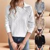 European & American Women's Zipper Lapel Pullover Sweater - Autumn 2024 Collection