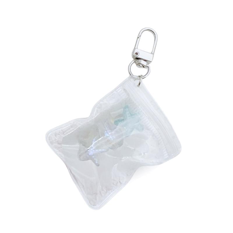 Chic Fruit Themed Clear Keychain Lovely Clear Fruit Bag Key Rings Unique Keychain Accessory Gift for Collectors