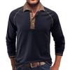 Men’s Long Sleeve Polo Shirts Relaxed Fit Casual Work Golf Polos Classic Collared T-Shirts Buttons Breathable Moisture Wicking Henley Tops Tees Male