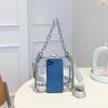 PVC Transparent Shoulder Crossbody Bag Rhinestone Thick Chain Ladies Small Purse and Handbags Fashion Jelly Summer Beach Totes CLE