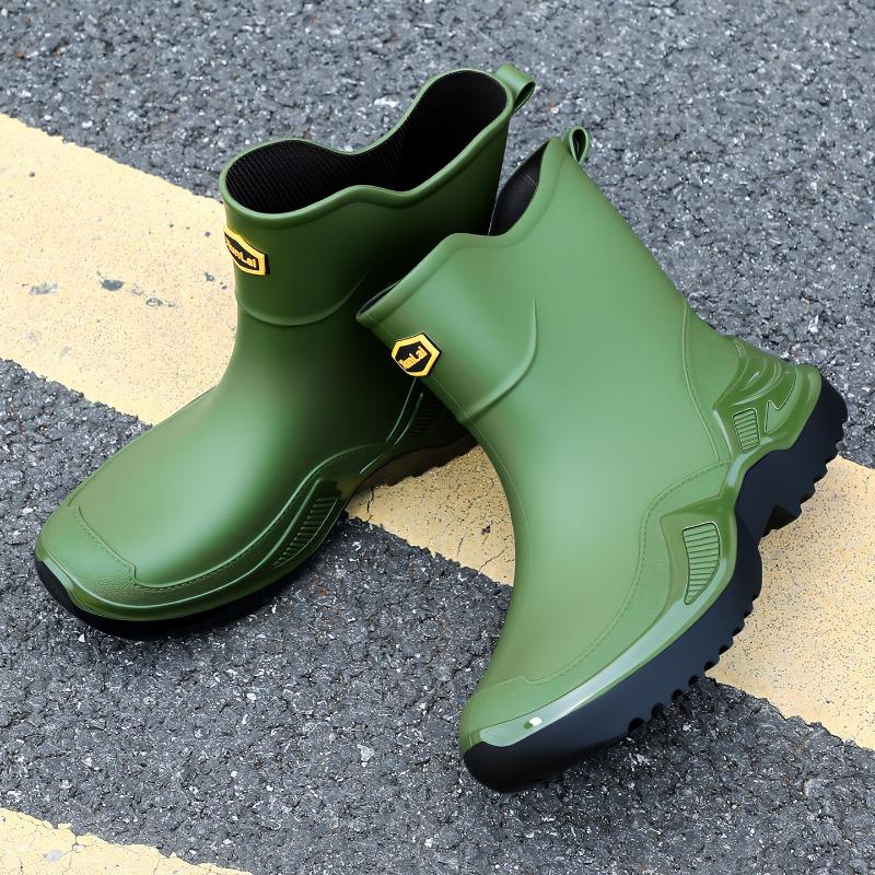Trendy Men's Short and Medium Rain Shoes Multi-color Sports Rubber Shoes Thickened and Widened Non-slip Environmentally Friendly Rain Boots