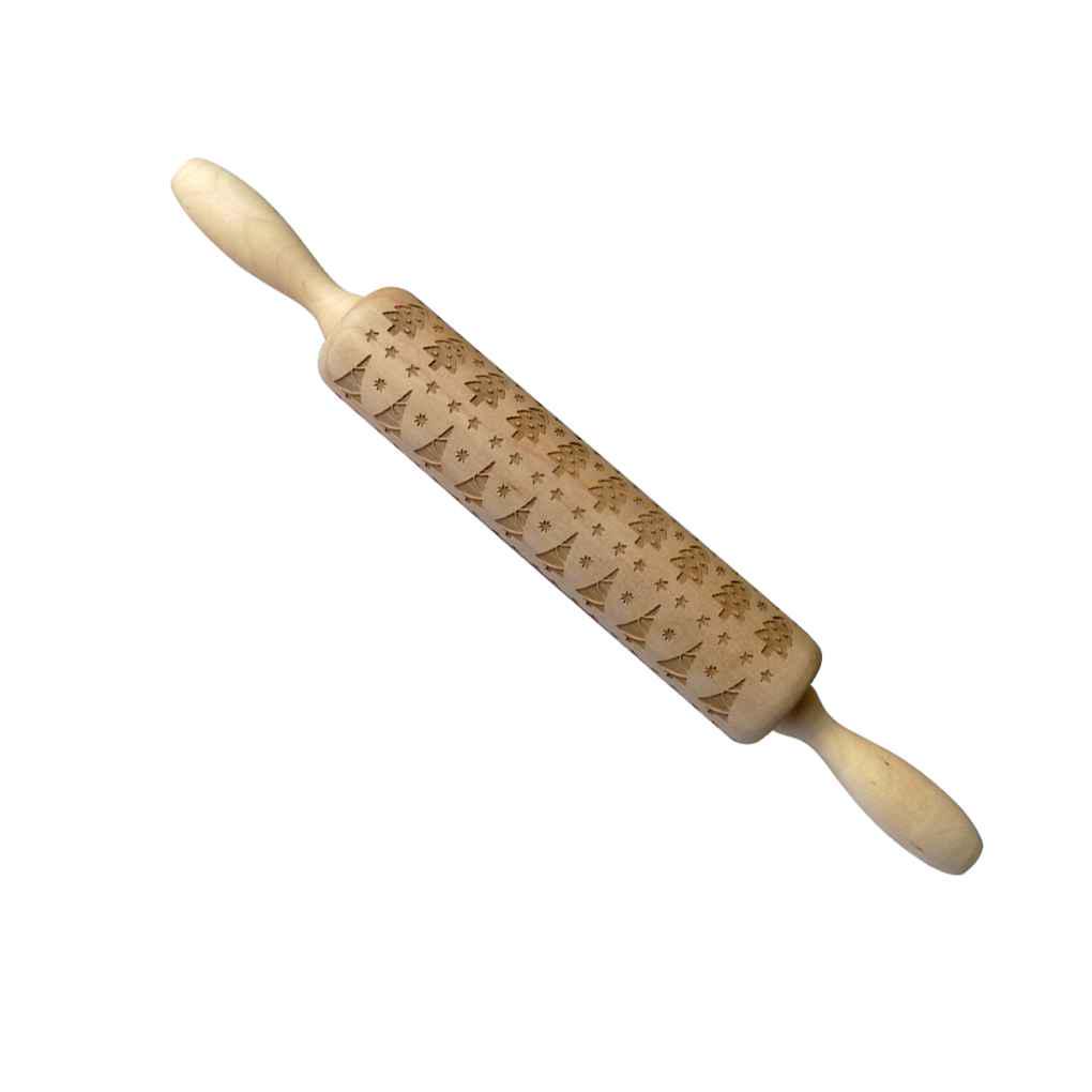 Деревянная скалка Тиснение Выпечка Печенье Лапша Бисквит Помадка Рождество