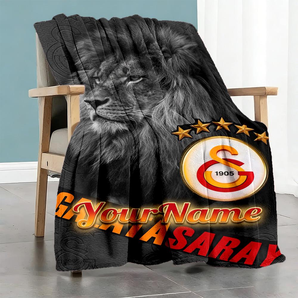 Galatasaray Customize Text Blanket Gift Customizable Blanket Warmthful Decor For Picnics Chair Seaside Bed Allseason Use