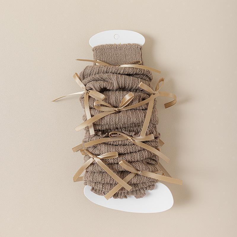 Детские носки с ворсом, модные школьные носки в балетном стиле для детей и девочек, креативный дизайн, детские носки с бантом на бретельках, теплые осенне-зимние носки