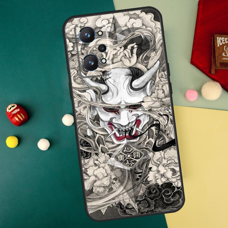 Samurai Oni Mask For Realme C75 C61 C67 C63 C71 C55 C51 C65 C53 GT6 GT7 15 Pro 10 11 12 13 14 Pro Plus Case