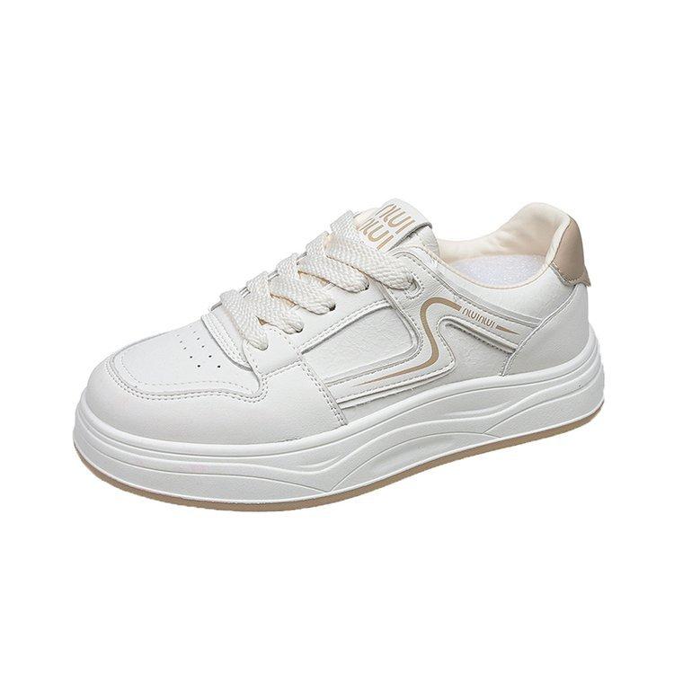 Stepping On Shit Feeling Spring and Summer Leather Little White Shoes Women's 2025 New Popular Versatile Student Sports Board Shoes Soft-soled Wo
