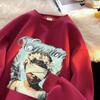 Oversized Vintage Dark Academia Angel Print Hoodless Sweatshirt Men Women Fall 2025