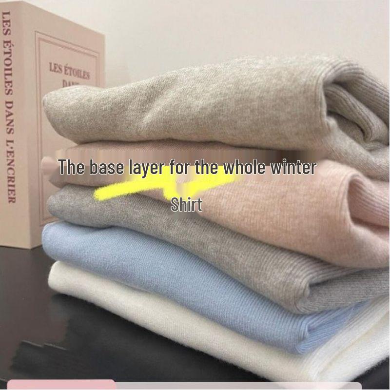 2026 Winter Slim Fit Half-High Neck Knit Sweater - Solid Color Base Layer
