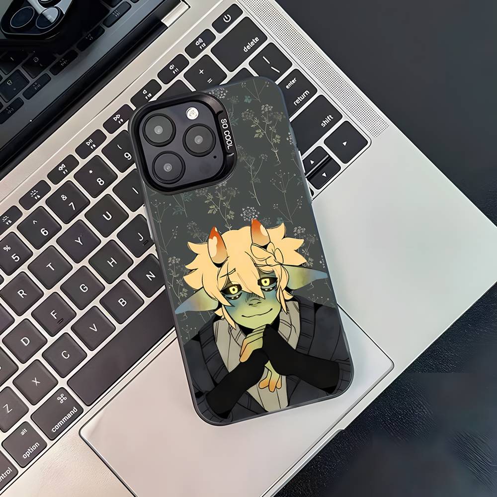 Чехол для телефона M-Mushroom Oasis Anime для iPhone 17,16,15,14,13,12,11,Pro,Max,Plus, Черный Матовый Ударопрочный Чехол