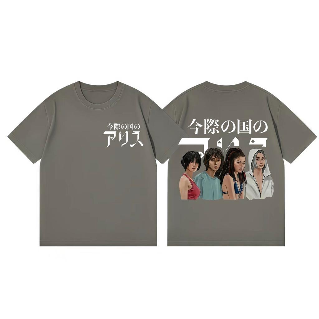 Алиса в Пограничье ТВ Сериал Мерч Футболка Мужская Женская Одежда Харадзюку Мода Футболки Летняя Повседневная Хлопок Короткий Рукав Футболка