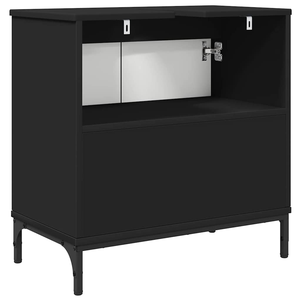 Washbasin Cabinet Black 60.5 x 33.5 x 61 cm Particleboard