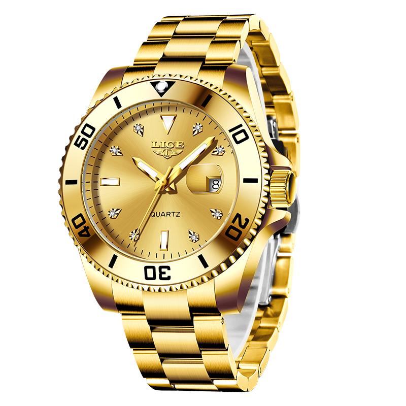 LIGE Новые лучшие брендовые роскошные мужские часы модные повседневные водонепроницаемые кварцевые часы с датой
