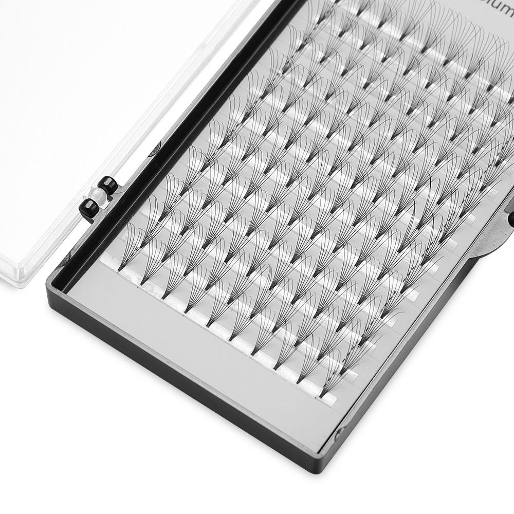 Натуральные длинные полуперманентные накладные ресницы наращивание ресниц готовые объемные веера синтетические волосы