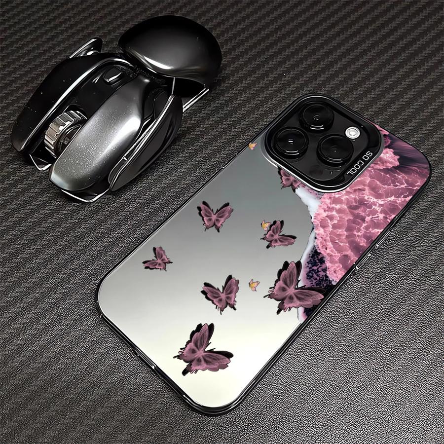 Phone Cover Case for iPhone 17 Pro Max 15 Air 14 Plus 13 16 11 12 Pro Creative Pink Sea Butterfly