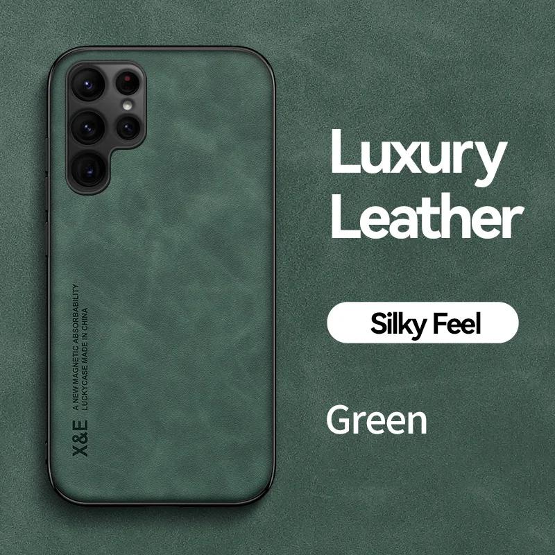 Ударопрочный кожаный чехол для Samsung Galaxy S24 S23 S22 S21 S20 Ultra Plus FE S10 S9 Note 20 Ultra Soft Bumper Phone Accessories