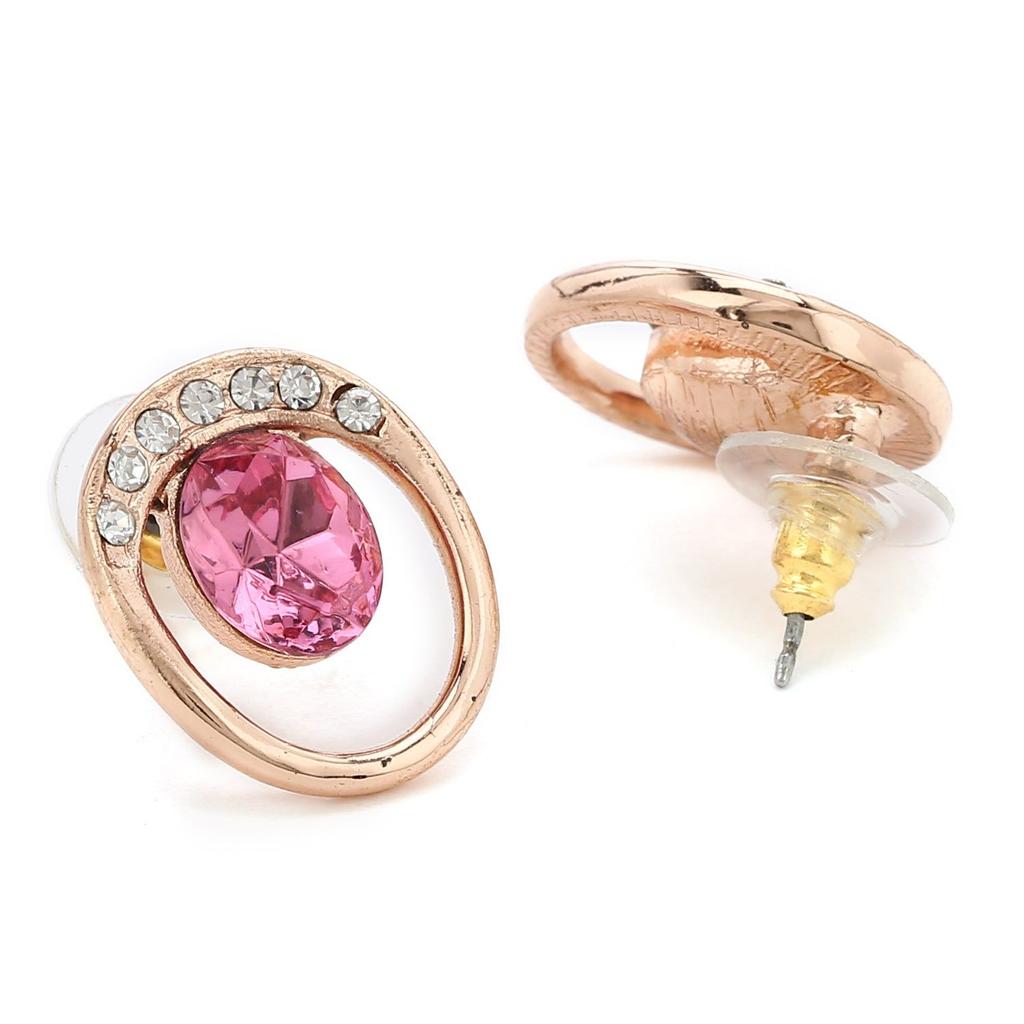 Женские серьги-гвоздики Pink Love с австрийскими кристаллами