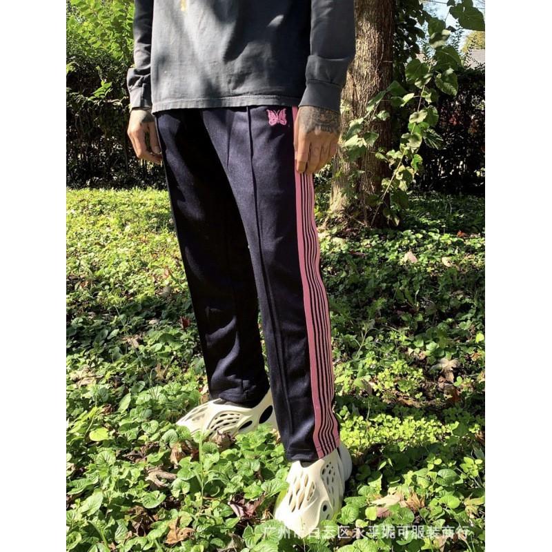 Butterfly Print Loose Straight Cut Unisex Pants Cotton Blend Daily Wear Streetwear