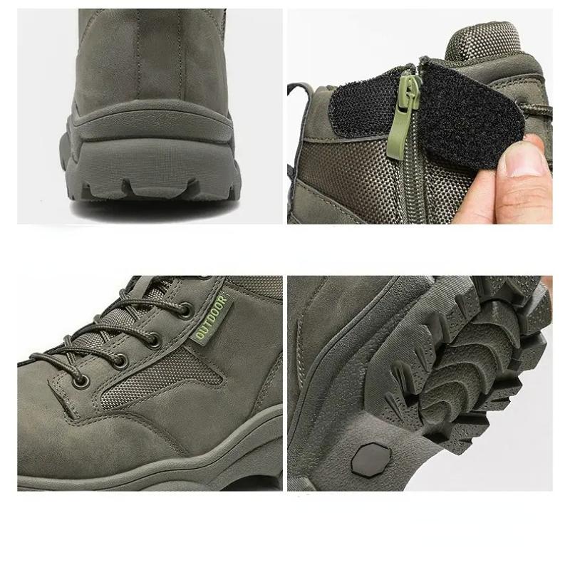 Men's High-top Hiking Boots Outdoor Shoes Military Boots Rubber Sole Large Size39-46