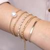 Pearl Snake Bone Bracelet Multi-layer Thick Chain Bracelet Set 5-piece Set