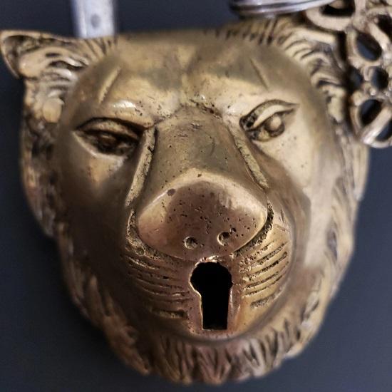 Латунный замок в виде льва с ключами, навесной замок с индийским животным, винтажный металлический литой подарок на день рождения, домашний декор, день матери, подарок на день отца