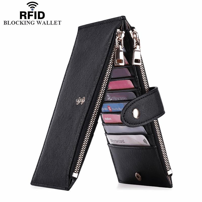 Гуанчжоу многокарточный карман для карт от имени RFID складной кошелек на двойной молнии кошелек большой вместимости OEM OEM