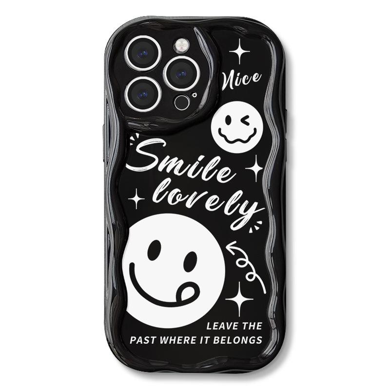 Силиконовый чехол с кремовым узором и браслетом для iPhone 16 Pro — подходит для моделей 6–8, 12, 14 и 15