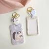 1 Piece Sweet Cartoon Anime Kitten Kpop Photocard Holder Key Ring Cute Student ID Card Bus Card Retractable Badge Reel