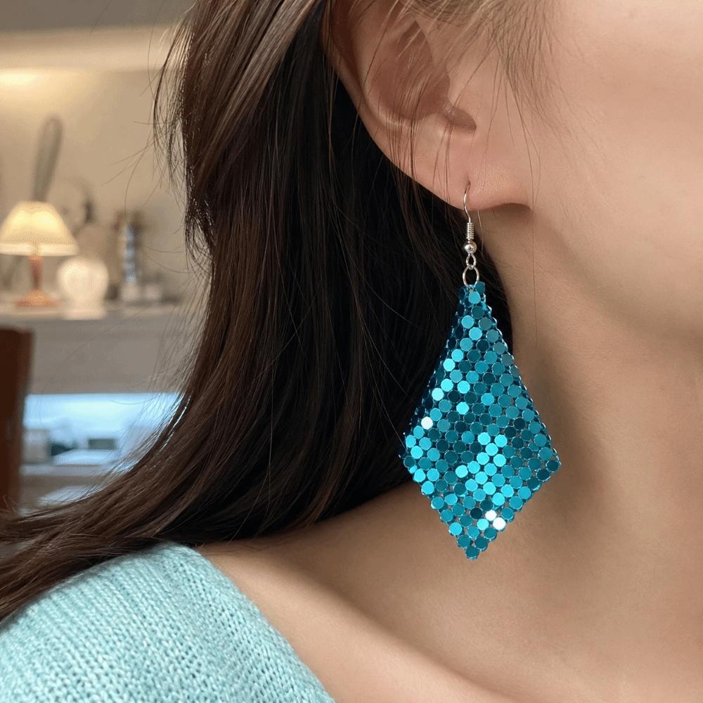 Exaggerated Geometry Metal Sequins Earrings Dangling Pendant Earrings Music Festival