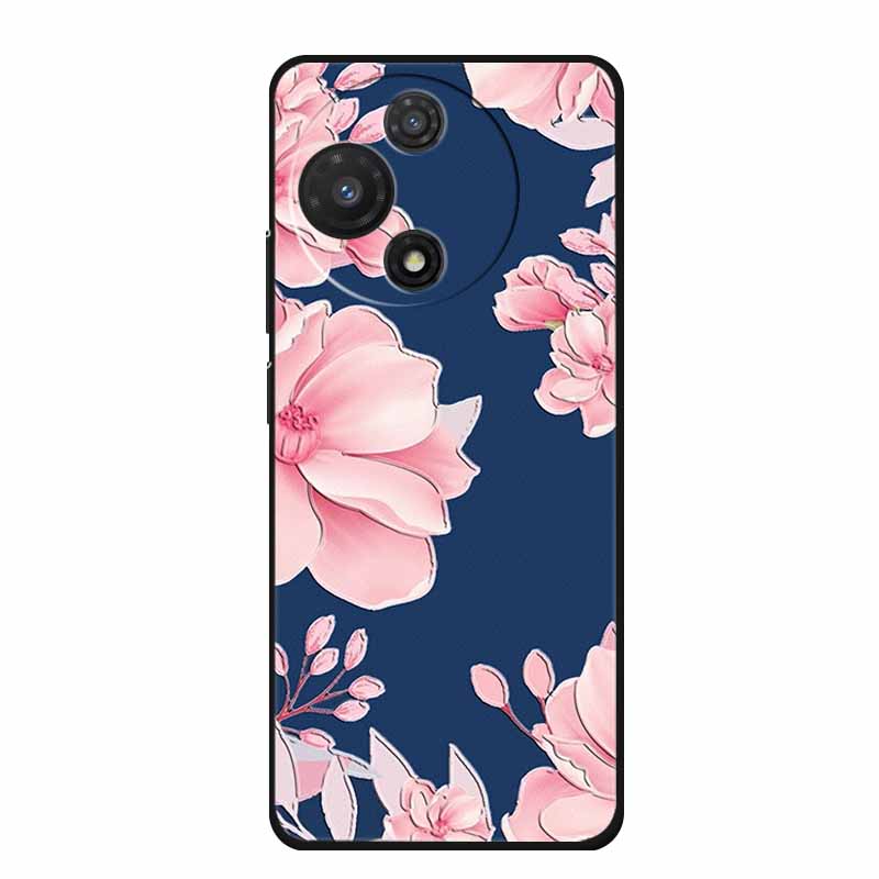 3D Embossed Case For TCL 60 SE NXTpaper 5G Phone Case Coque Flowers Black Silicone Soft Back Cover For TCL 60 NxtPaper 60R Case
