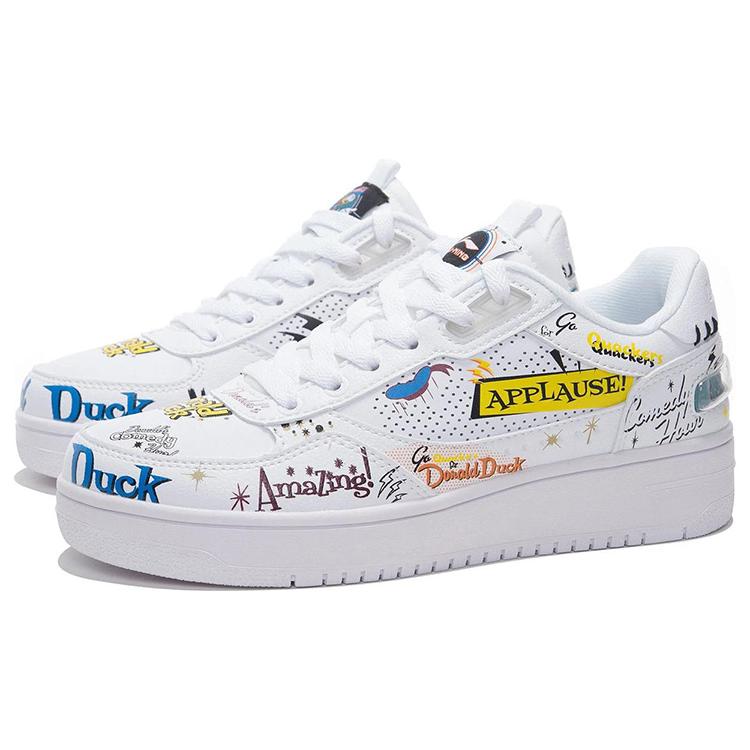 Li Ning Классический скейтбординг X Disney 'Бело-желтый' Женский AGCS146-4