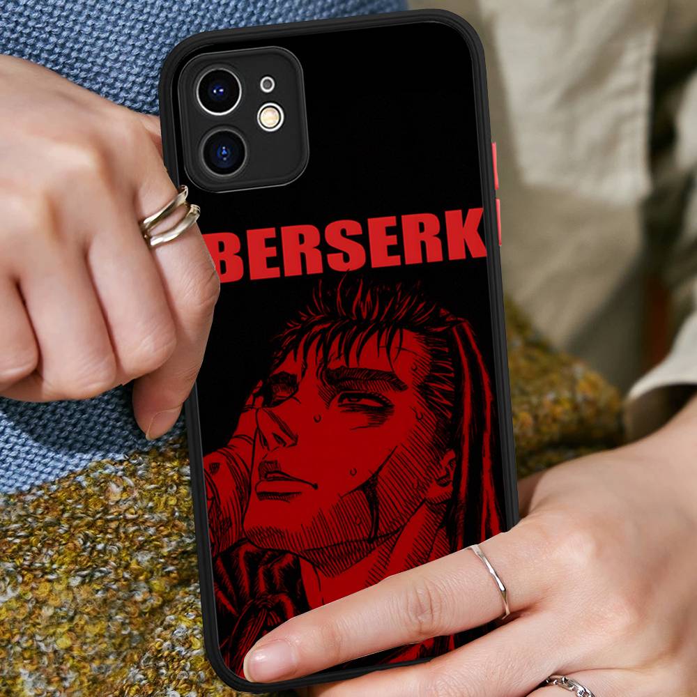 Comic Cool Berserk Matte Translucent Phone Case For Iphone 16 ProMax 15 14 13 12 11 X XS PRO Plus
