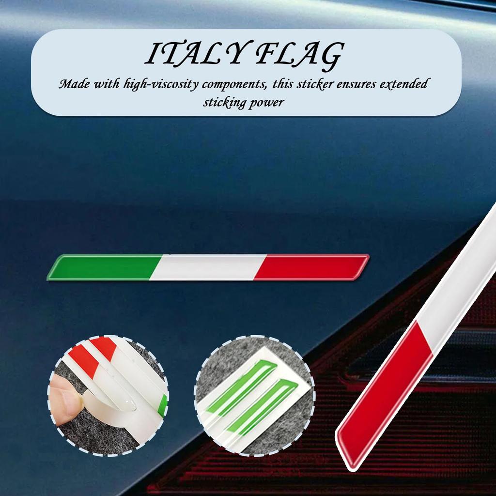 Italian Flag Sticker for Car - Truck Decor Sticker - 3D Adhesive Graphic for