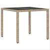 Garden Dining Set 5 pcs Beige Poly Rattan