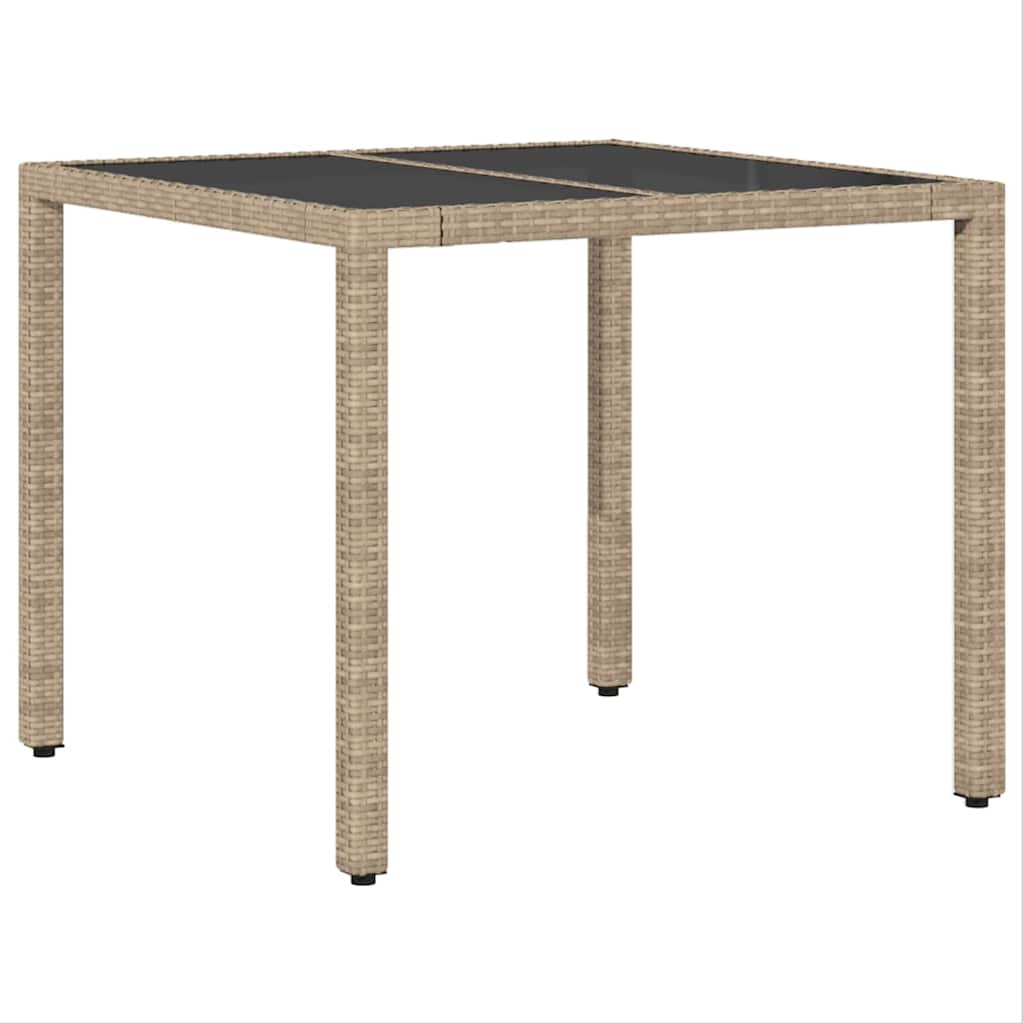 Garden Dining Set 5 pcs Beige Poly Rattan