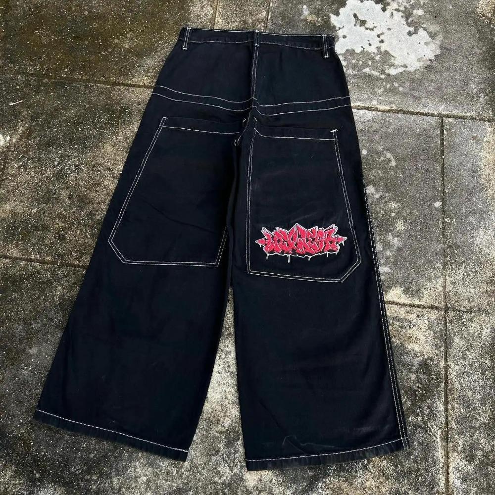RogueWave Hip Hop Y2k New Color Wexwear Вышитые мешковатые джинсы Уличные джинсы Мужские Женские Широкие Брюки С Высокой Талией Harajuku Черные Брюки