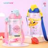 Новая спортивная бутылка для воды с соломинкой, детская портативная герметичная экологически чистая пластиковая посуда для напитков, маркер времени, чашка из тритана, не содержит BPA