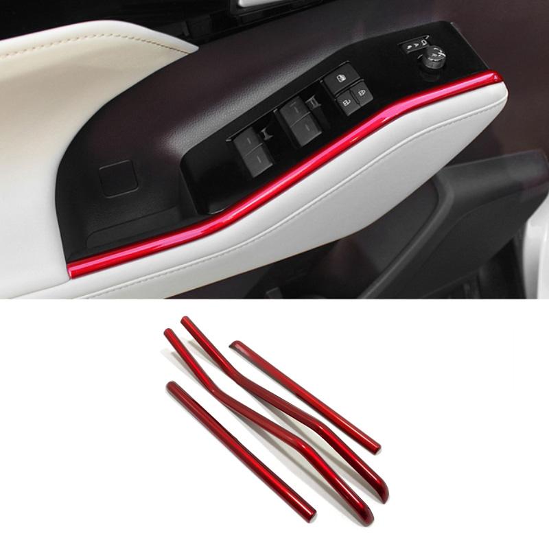 For Toyota Highlander XU70 ABS Car Window Lifter Switch side Trims Glass Door Armrest Panel Accessories