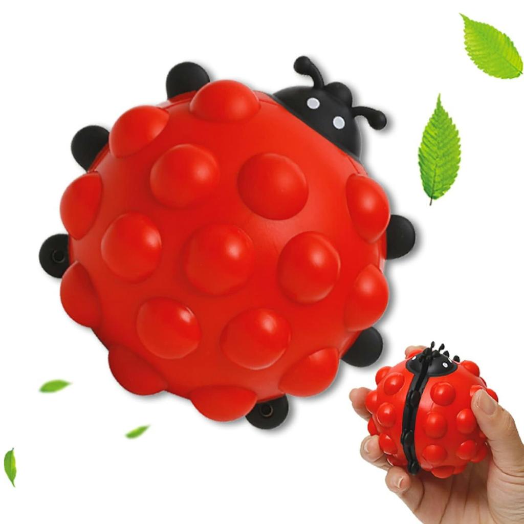 3D Игрушка-антистресс Божья коровка Pop Fidget Toy, Мягкие игрушки-сквиши Сенсорный пупырчатый поппер Надавливаемые шарики Снятие стресса Игрушки для раннего развития Подарок Рождество