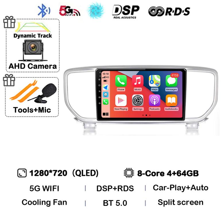 Android 13 Авто Carplay WIFI+4G Для Kia Sportage 4 QL 2018 2019 2020-2025 Автомагнитола Мультимедийный Видеоплеер Стерео 360 Камера BT