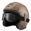 Vintage-Style 3/4 Open Face Motorcycle Helmet Men Women ABS Safety With Removable Visor