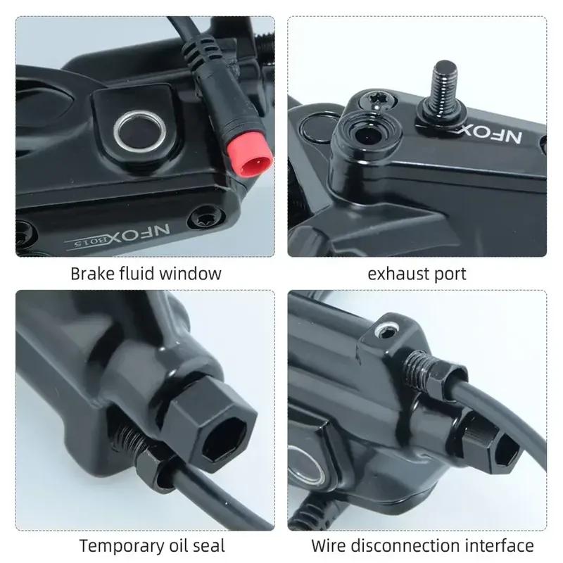 4-piston Disc Hydraulic Brake E-bike Folding Mountain Bike Bicycle Power Off Electric Scooter Caliper Handle Lever Accessories