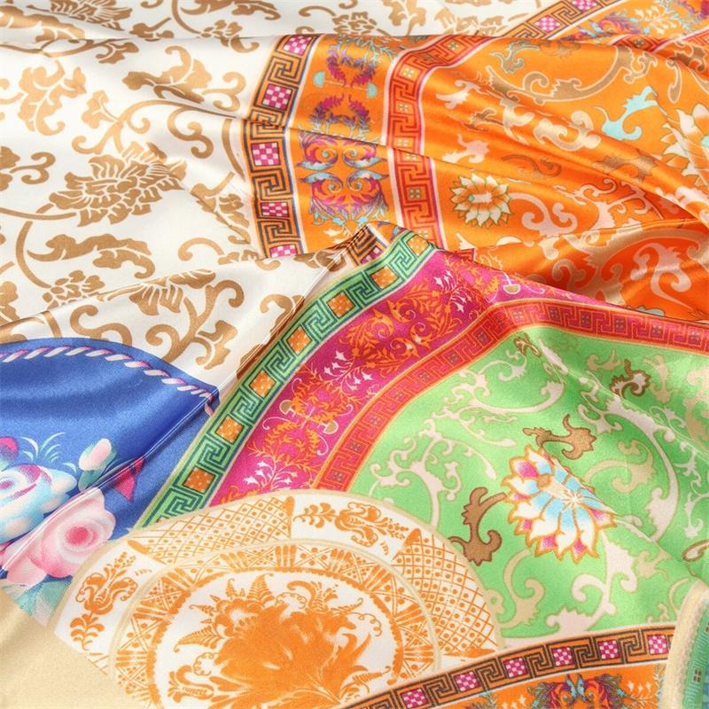 2025 Hip Hop Hijab Scarf Women Print Neckerchief Foulard Square Satin Silk Scarves Shawls And Wraps Lady Pashmina Bandana 2025