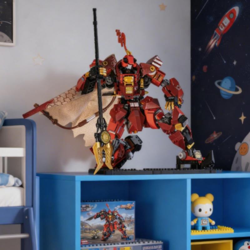 MOC Наборы 996 шт. Меха Огненный Рыцарь Конструктор 71846 Модель Меха Персонажа Кирпич Настольное Украшение Дисплей Игрушки Подарки