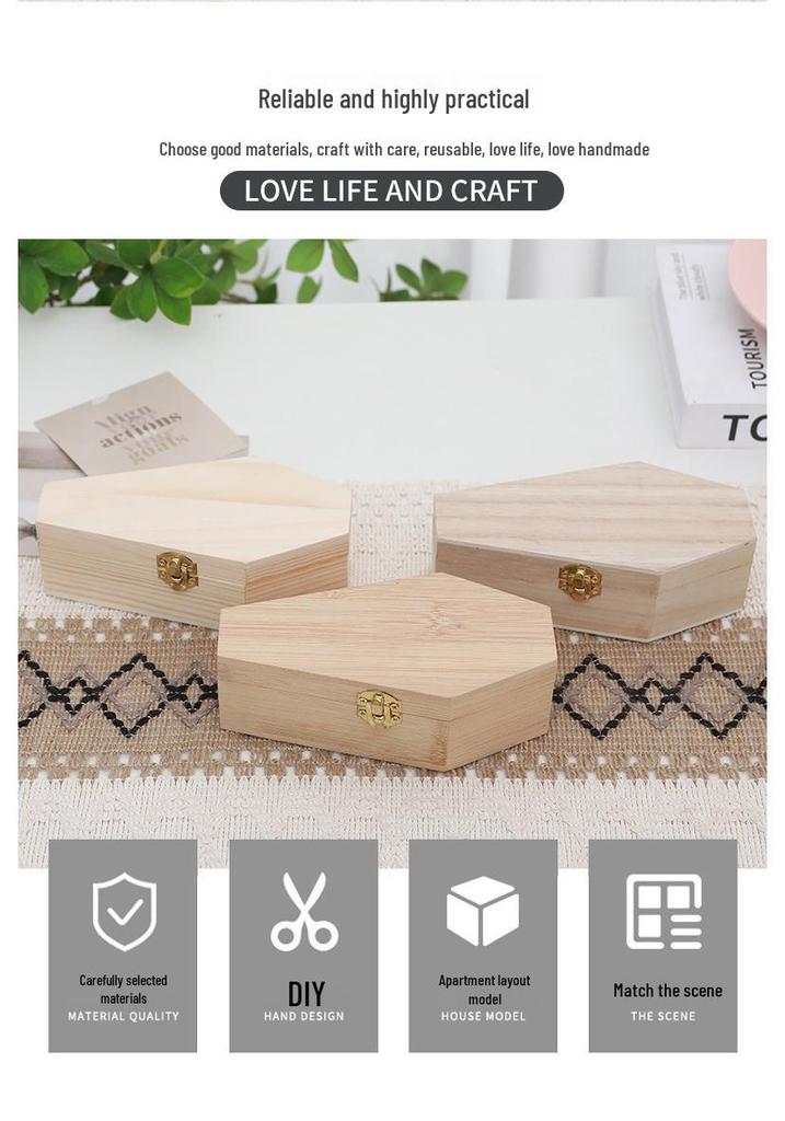 In-Stock Wooden Pet Coffin Urn: Multi-functional Flip-Top Box for Halloween Decor & Storage