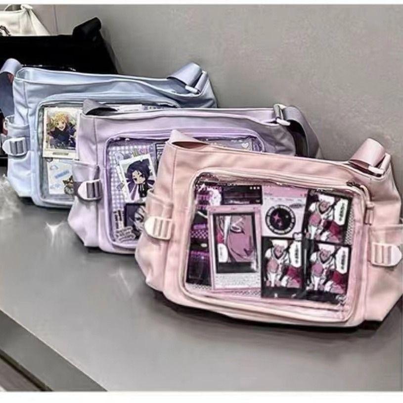 Nylon Transparent Crossbody Bag With Zipper Closure For Daily Use And School Commuting