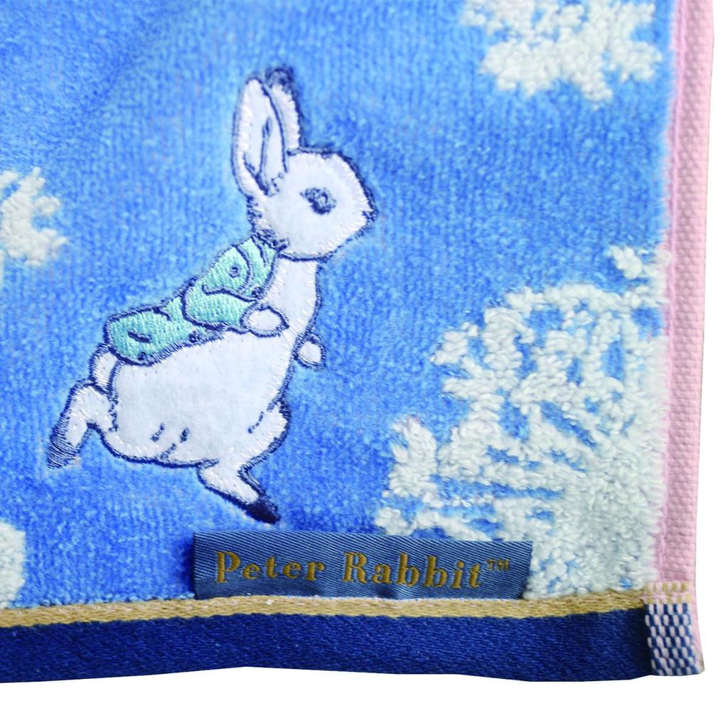 Marushin Mini Bath Peter Rabbit Blue Antibacterial and 5605012400 Towel, Blooming, No-Twist Yarn, Deodorizing,