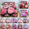 3D Creative Rose Bedding Set Valentine's Day Quilt Cover Pillowcase Bedding Single Double Bed Full Size 2/3 Pieces Microfiber