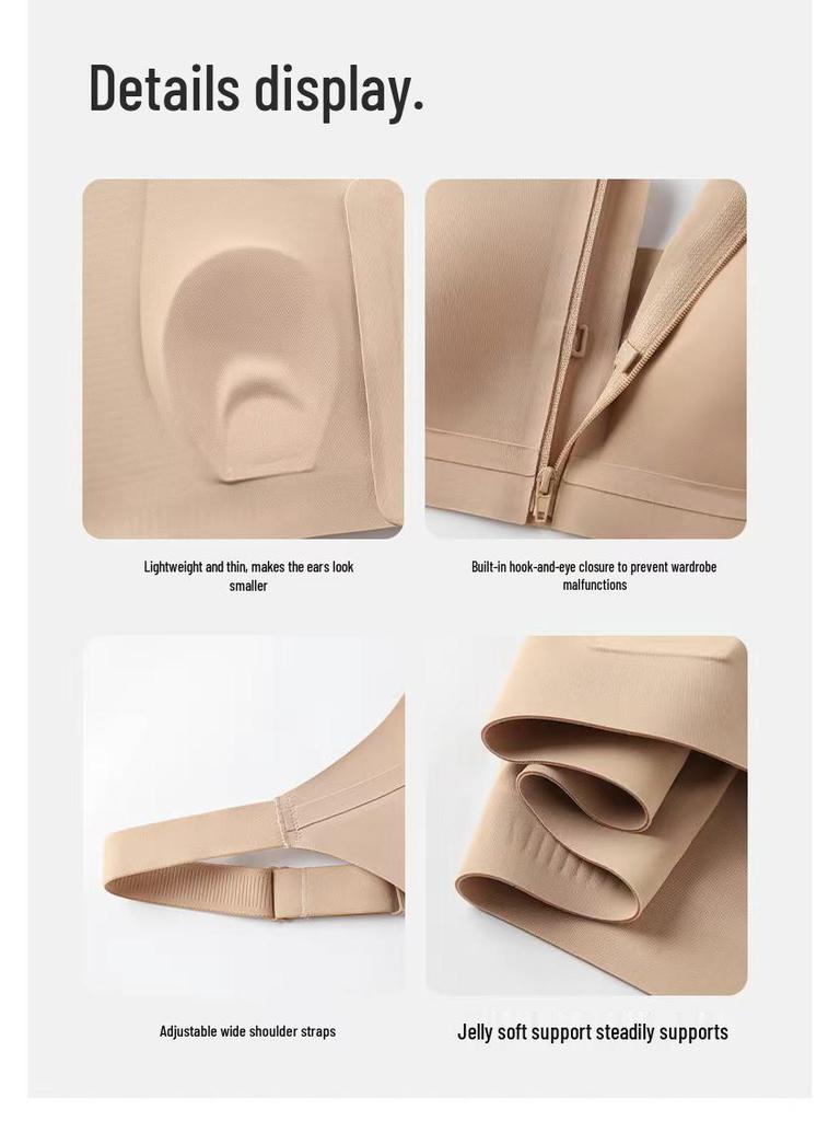 Women's Seamless Front-Zip Bra - Butterfly Strap Style for a Streamlined Look